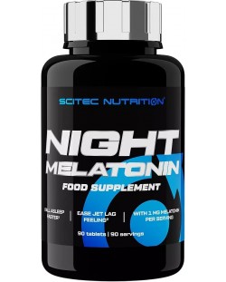 Night Melatonin, 1 mg, 90 таблетки, Scitec Nutrition
